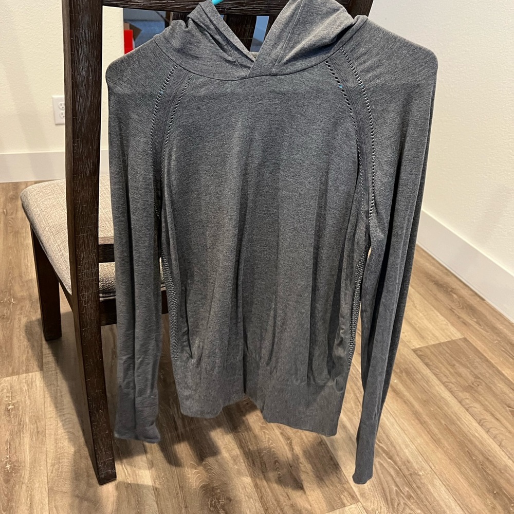 Fabletics grey long sleeve hoodie for running